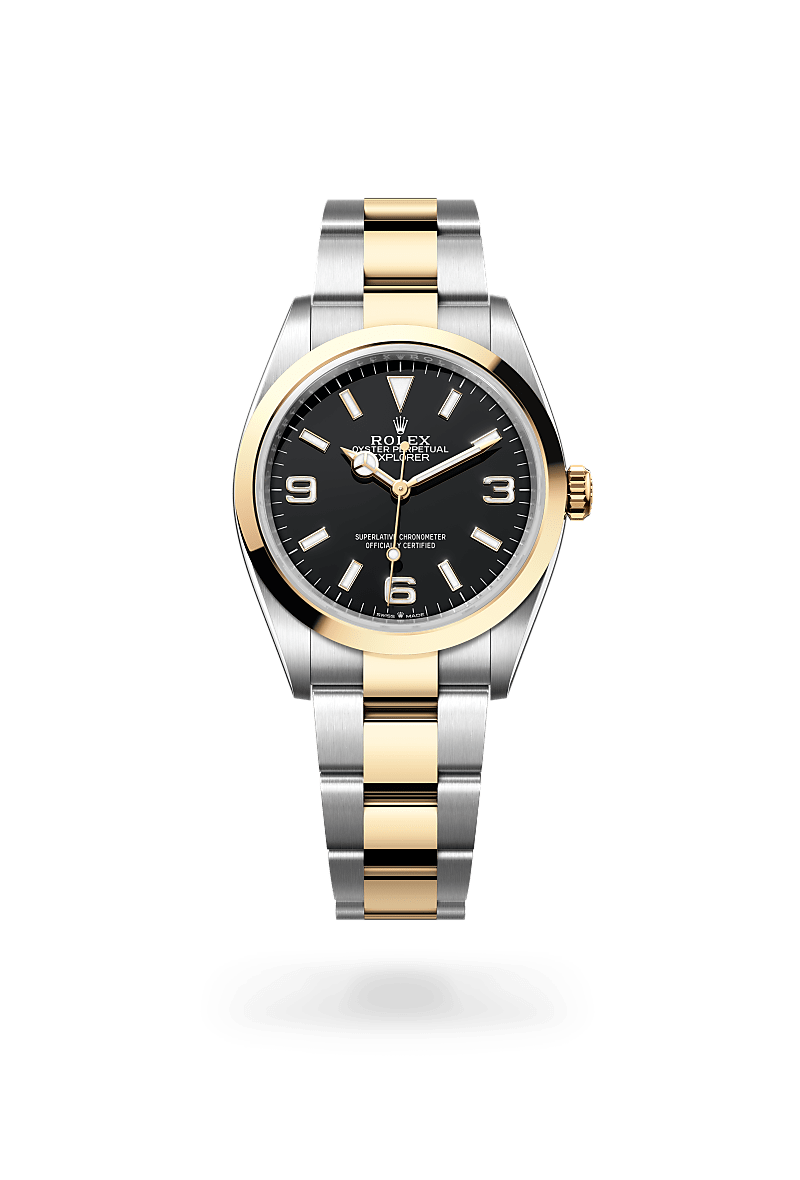 Rolex Explorer腕錶黃金鋼（蠔式鋼與黃金的組合）款，M124273-0001* - 時美齋鐘錶