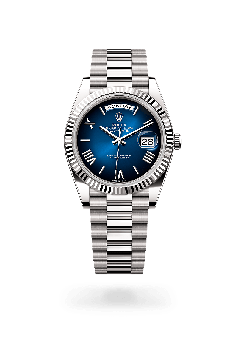 Rolex Day-Date腕錶18K白色黃金款，M228239-0076* - 時美齋鐘錶