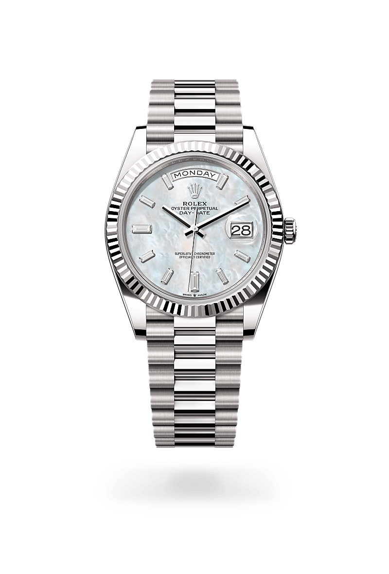 Rolex Day-Date腕錶18K白色黃金款，M228239-0078* - 時美齋鐘錶