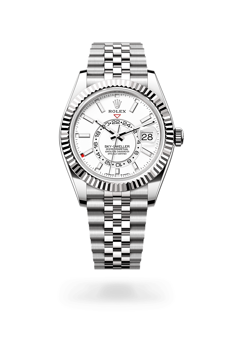 Rolex Sky-Dweller腕錶白色黃金鋼（蠔式鋼與白色黃金的組合）款，M336934-0004* - 時美齋鐘錶