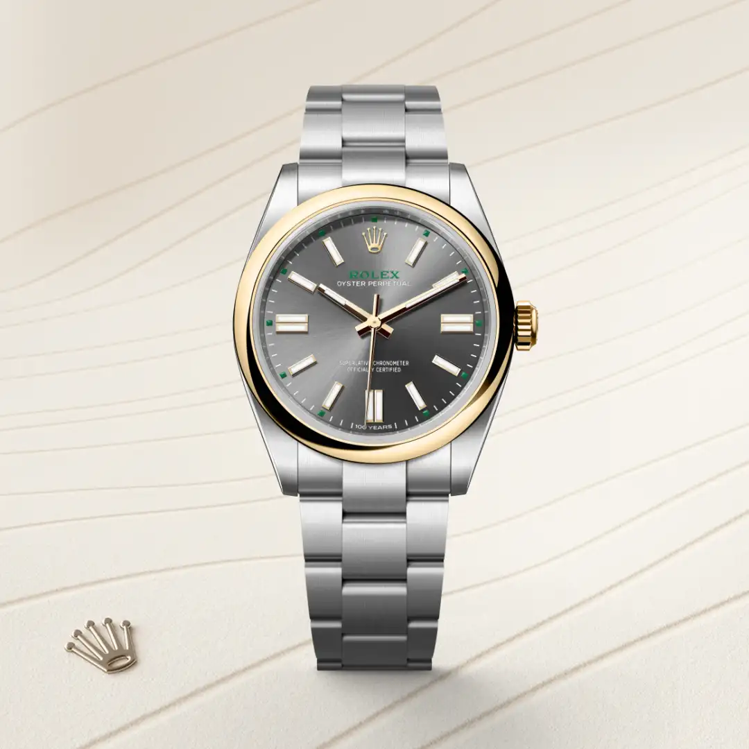 Oyster Perpetual腕錶黃金鋼（蠔式鋼與黃金的組合）款，M134303-0001* - 時美齋鐘錶 slide1
