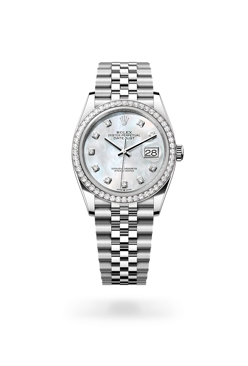 Lady-Datejust腕錶白色黃金鋼（蠔式鋼與白色黃金的組合）款，M126284RBR-0011* - 時美齋鐘錶