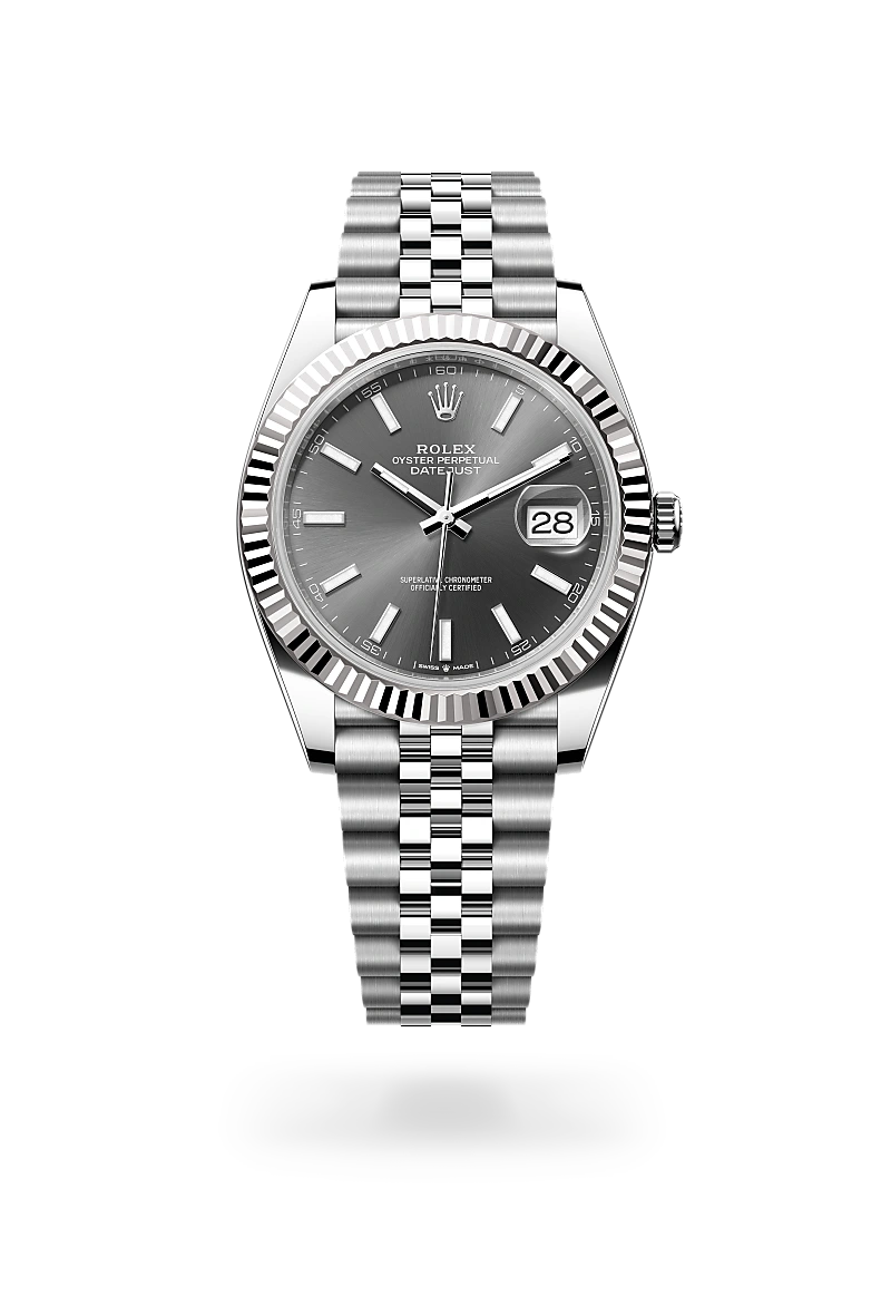 Lady-Datejust腕錶白色黃金鋼（蠔式鋼與白色黃金的組合）款，M126334-0014* - 時美齋鐘錶
