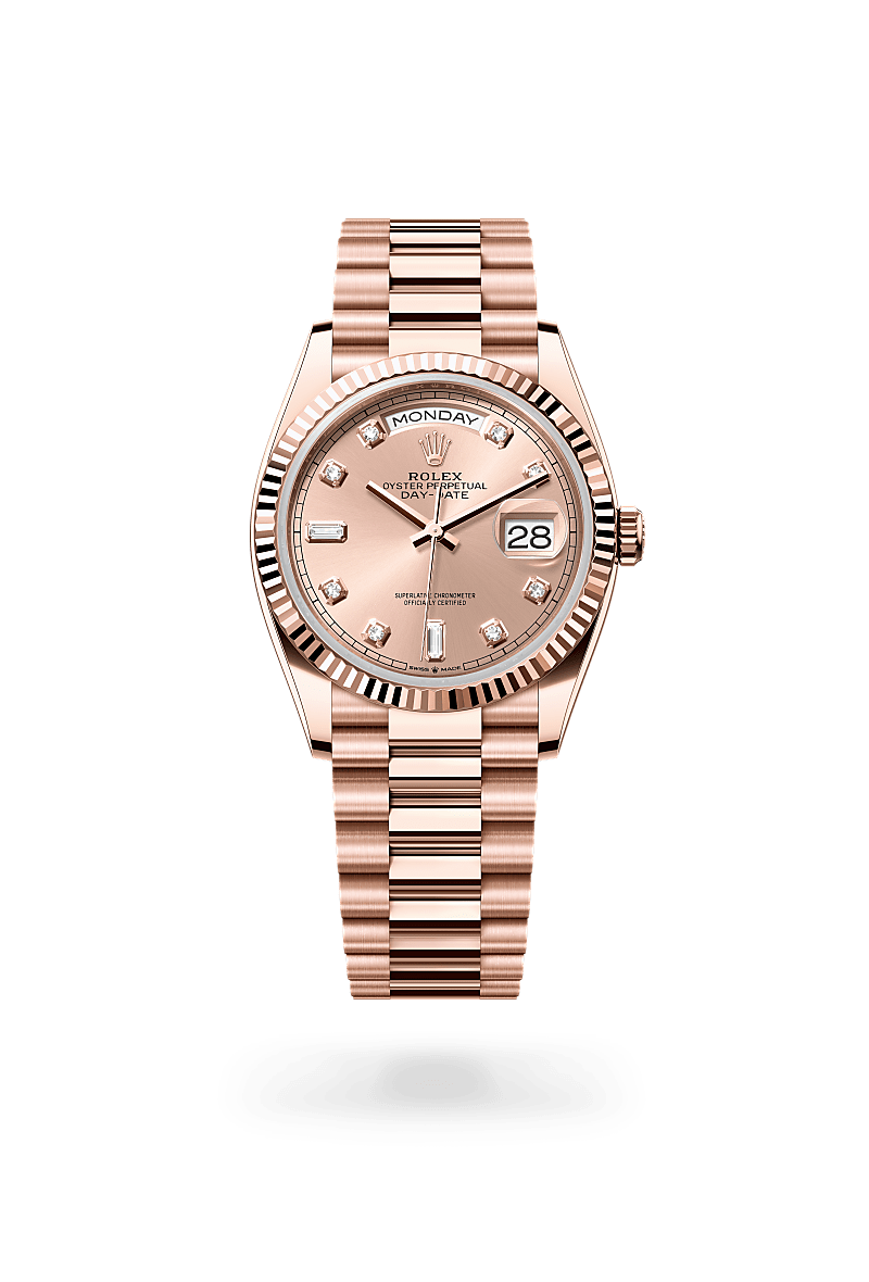 Day-Date腕錶18K永恒玫瑰金款，M128235-0009* - 時美齋鐘錶