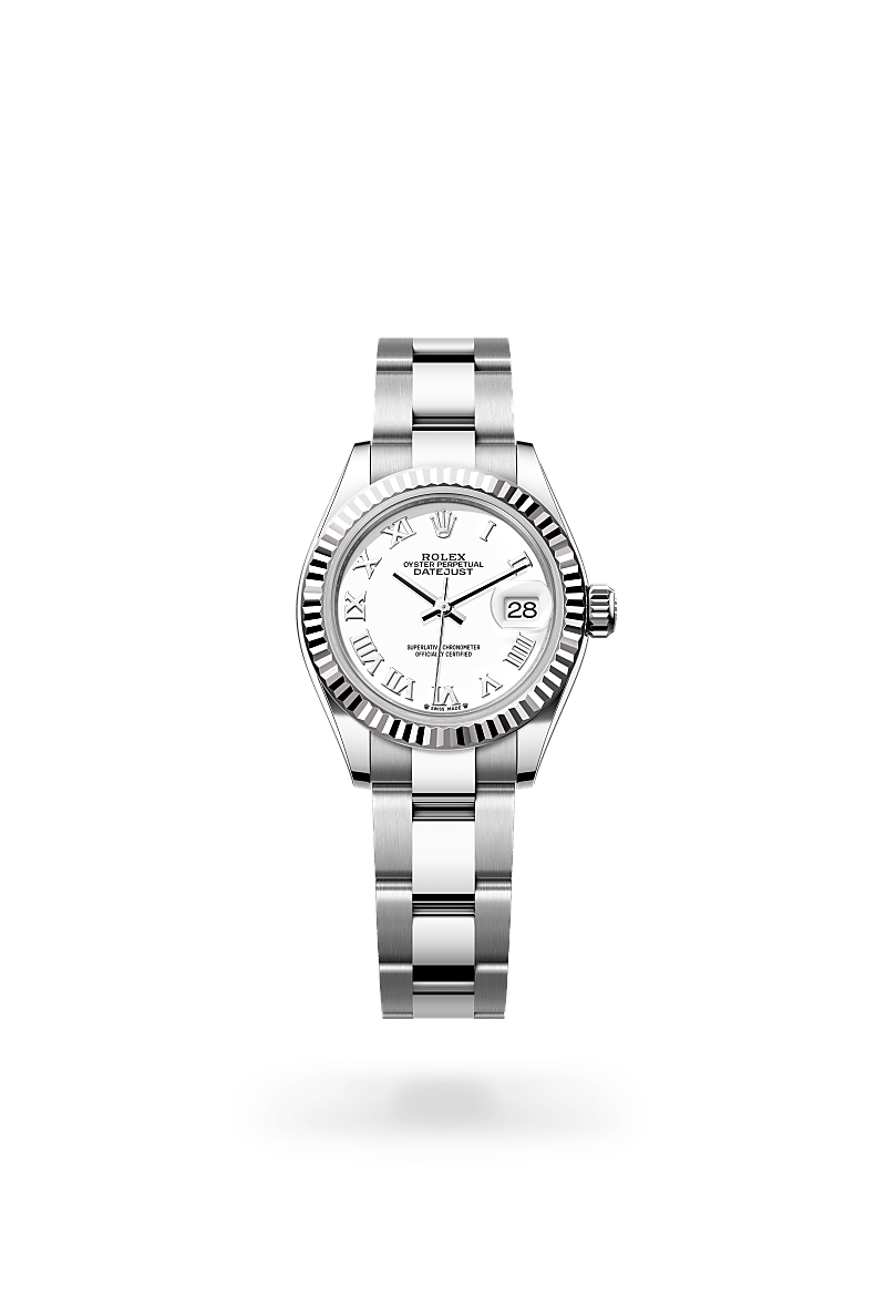 Lady-Datejust腕錶白色黃金鋼（蠔式鋼與白色黃金的組合）款，M279174-0020* - 時美齋鐘錶