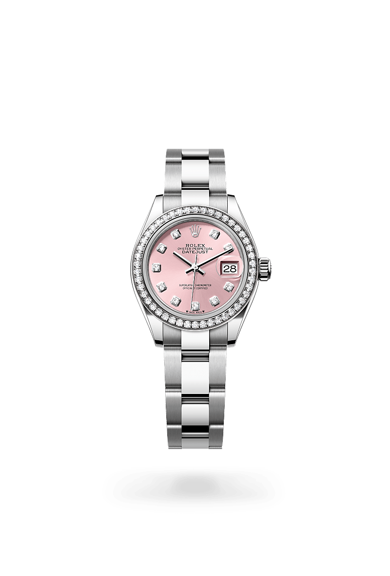Lady-Datejust腕錶白色黃金鋼（蠔式鋼與白色黃金的組合）款，M279384RBR-0004* - 時美齋鐘錶